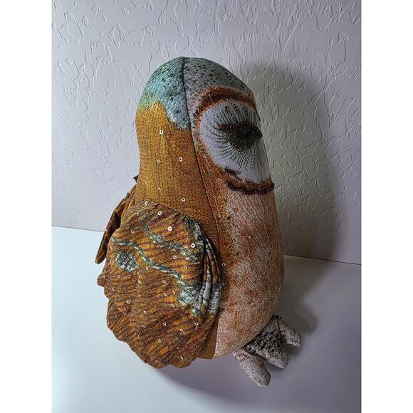 NEW John Derian Woodland Owl Sparkling Beaded Target 13"x 8" Plush Pillow NWT - Picture 5 of 10